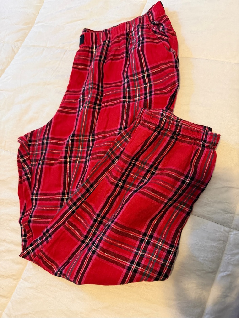 Victoria's Secret Red Plaid Jogger Pajama Pants